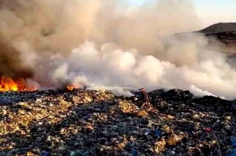 Kilis’te çöplük alanda çıkan yangın kısa sürede kontrol altına alındı 