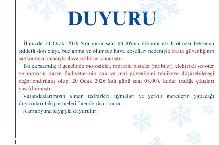 Kırşehir’de motokuryelerin trafiğe çıkışına kısıtlama getirildi 