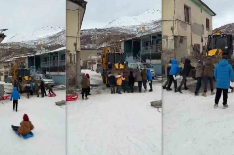 Kızak keyfi yol güvenliğine takıldı 