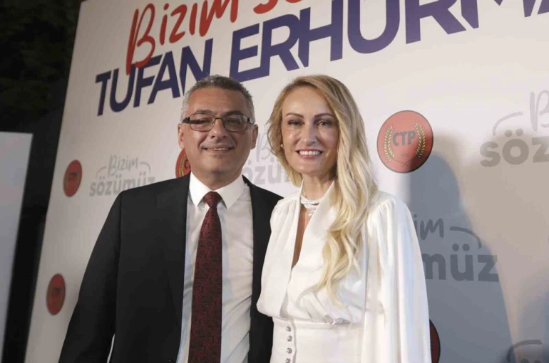 KKTC’nin yeni Cumhurbaşkanı Erhürman’dan zafer mitingi 