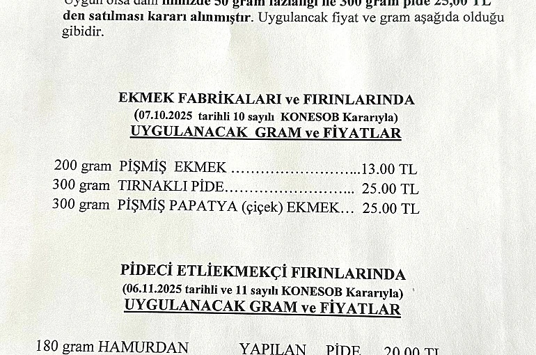 Konya’da 2026 Ramazan pidesi fiyatı belli oldu