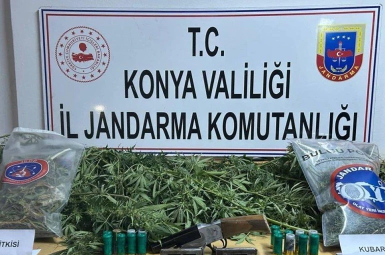 Konya’da uyuşturucu ve silah operasyonu