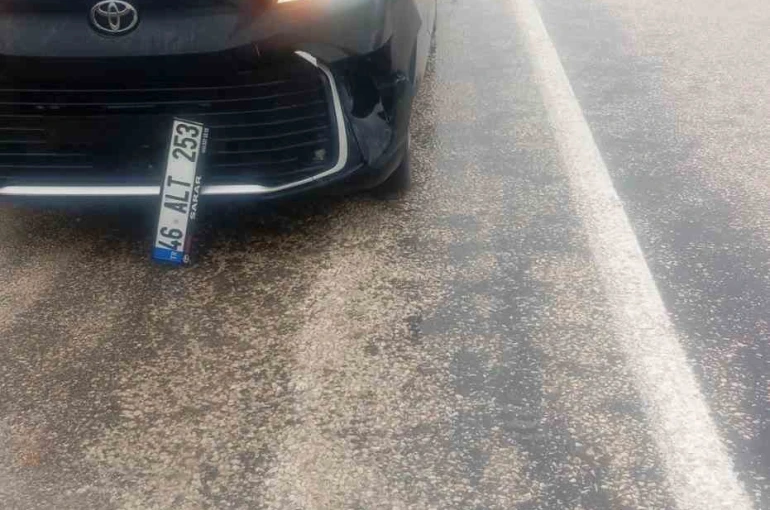 Köpeğe çarpan araç kaza yaptı: maddi hasar oluştu