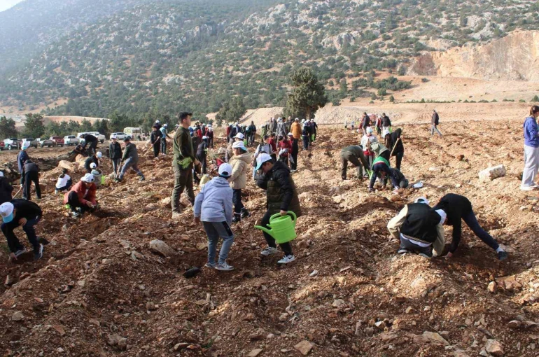 Korkuteli’nde 3 bin fidan toprakla buluştu 