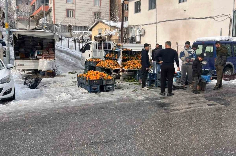 Kulp’ta kar esareti: Pazar esnafının büyük çoğunluğu tezgah açamadı 