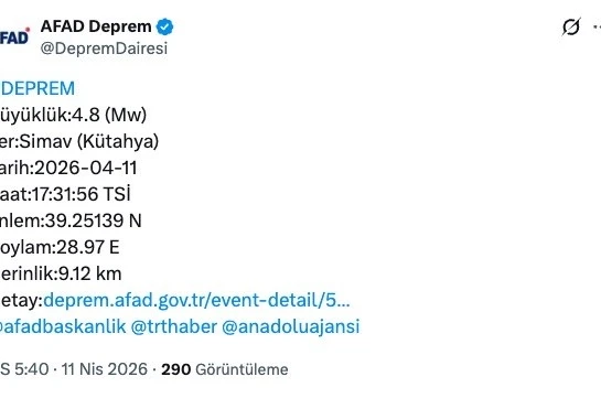 Kütahya merkezli deprem Bursa’da da hissedildi 