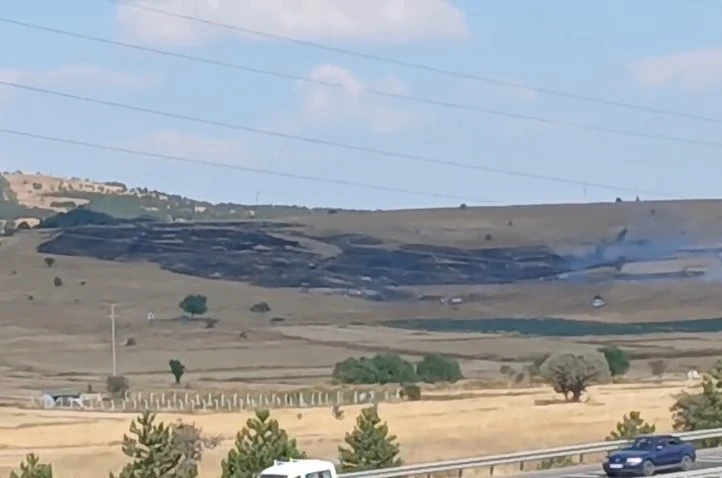 Kütahya’da otluk alanda çıkan yangın bekçi kulübesine sıçradı