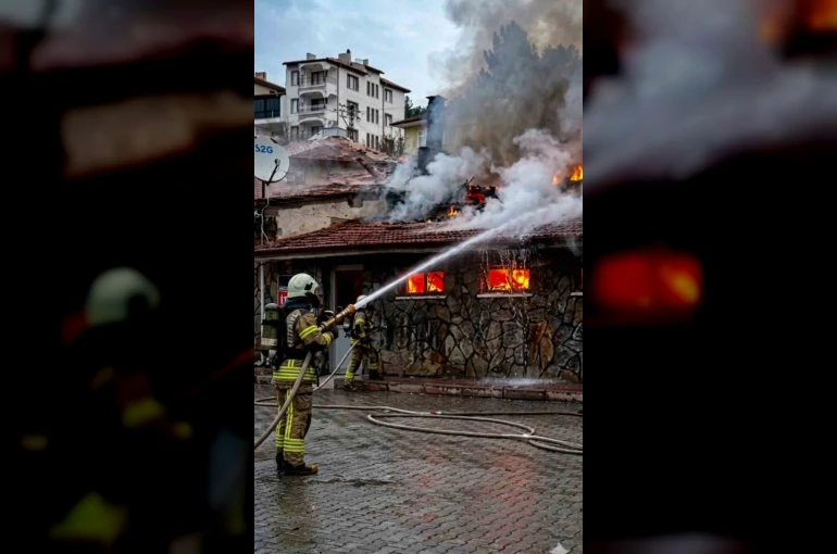 Kütahya’nın tarihi Ilıca Aslanlı Hamamı’nda yangın 
