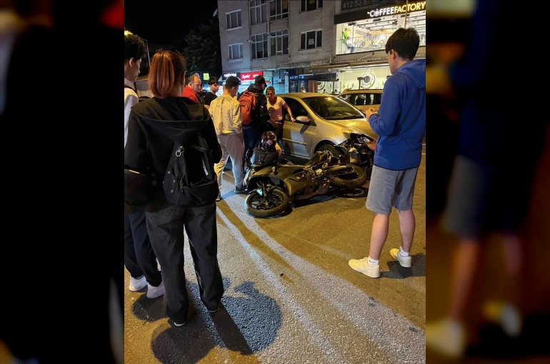 Lüleburgaz’da otomobil ile motosiklet çarpıştı, taraflar arasında gerginlik yaşandı 
