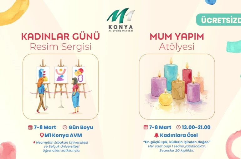M1 Konya Alışveriş Merkezi 8 Mart’a özel etkinliklerle ziyaretçilerini ağırlıyor 