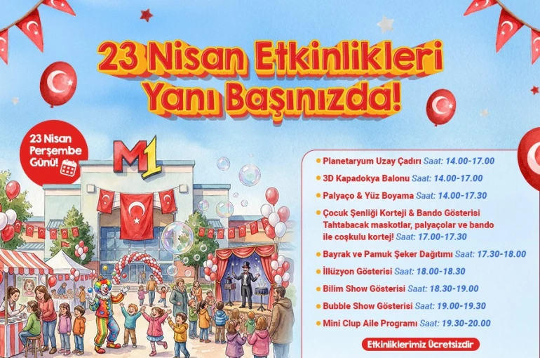 M1 Konya AVM’den 23 Nisan’da çocuklar için ücretsiz etkinliler