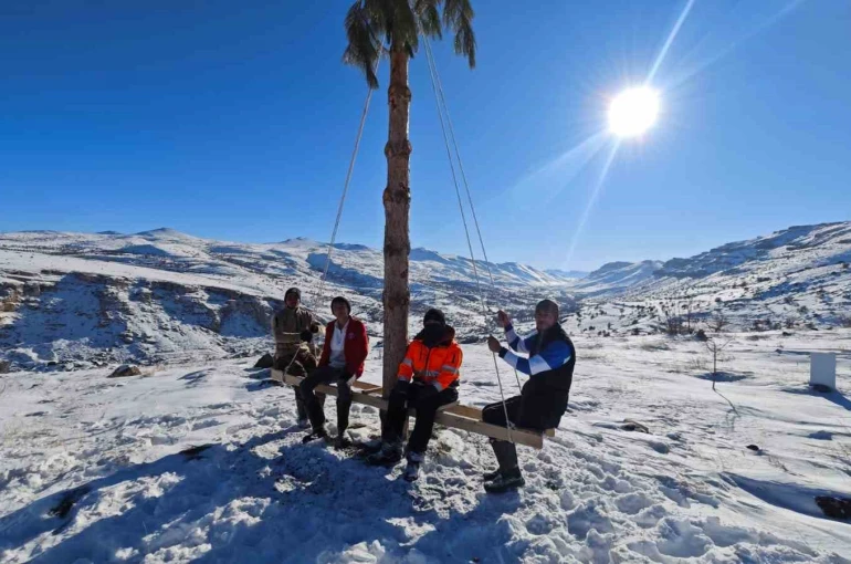 Malatya’da bin 600 rakımda dondurucu soğuklara aldırış etmediler 