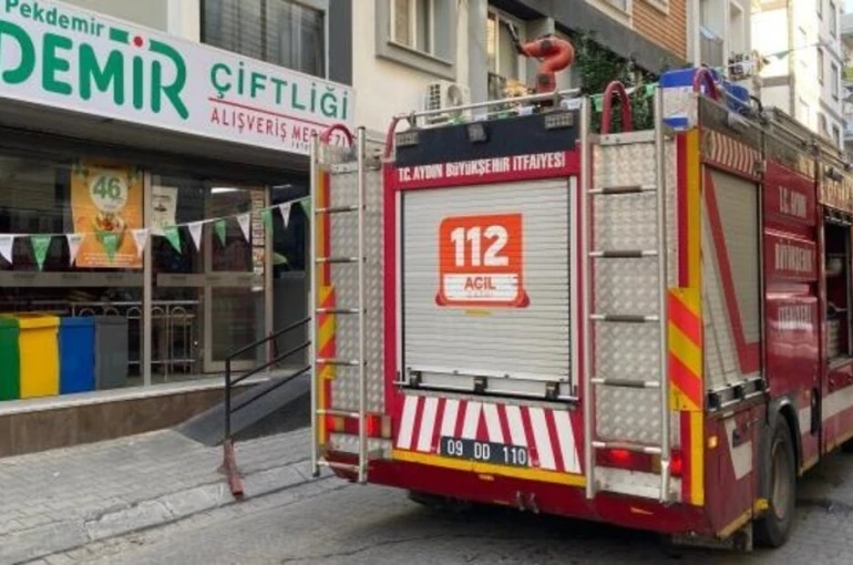 Markette çıkan yangın panikletti 