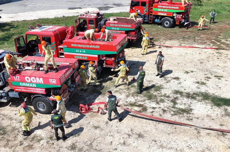 Mersin’de orman yangınlarına karşı tatbikat yapıldı