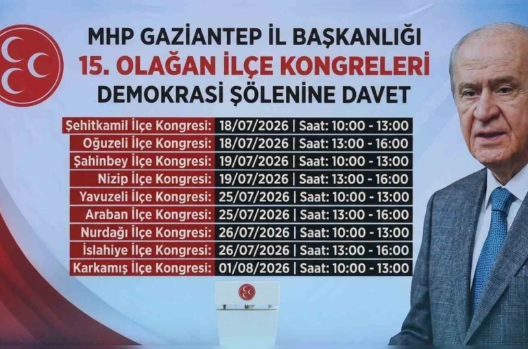 MHP Gaziantep İlçe Teşkilatları 15. Olağan Kongre takvimi açıklandı 