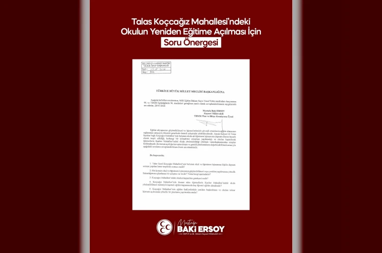 MHP’li Ersoy’dan Koçcağız mahallesindeki okul için soru önergesi