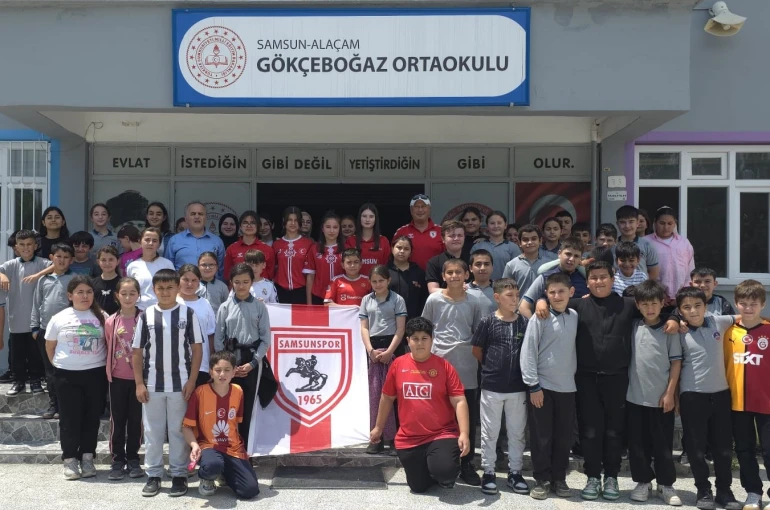 Milli sporcular köy okulunda bocceyi tanıttı 