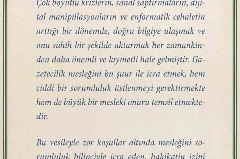 MİT Başkanı Kalın’dan 10 Ocak Çalışan Gazeteciler Günü mesajı 
