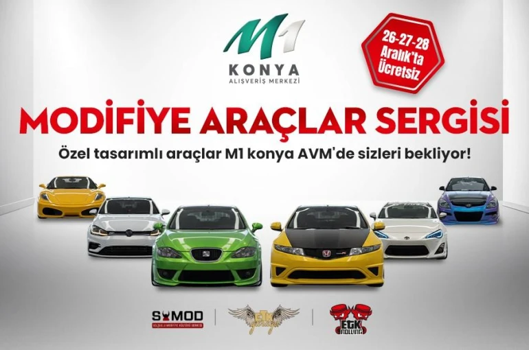Modifiye otomobil tutkunları Konya'da buluşuyor