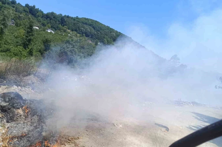 Mollabey yolunda çöplük yangını paniğe neden oldu 
