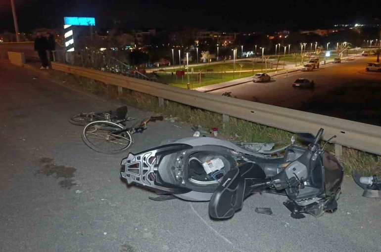 Motosiklet ile bisiklet çarpıştı: 2 ağır yaralı