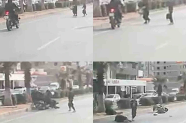Motosiklet yayaya çarptı, o anlar araç kamerasına yansıdı: 2 yaralı 