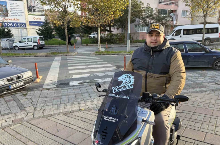 Motosikletli, viral olan yol verme anını anlattı 