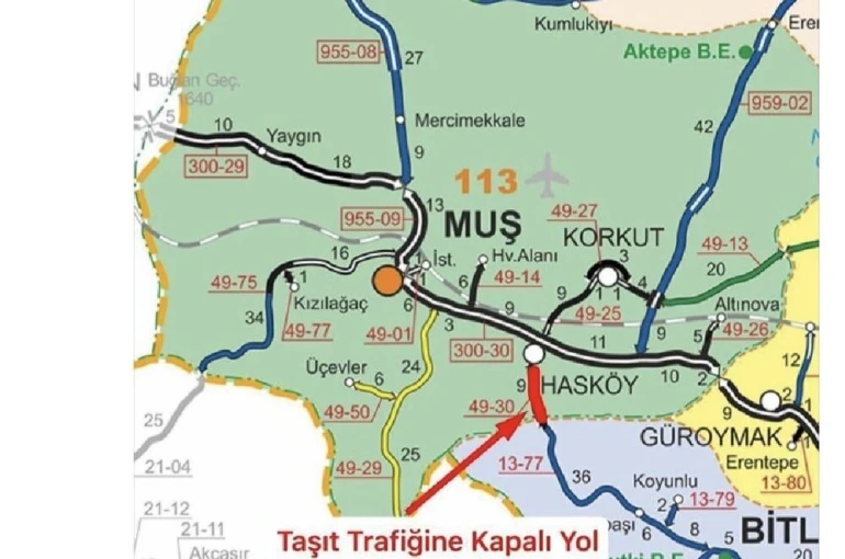 Muş’ta yoğun kar yağışı: Hasköy-Mutki yolu ulaşıma kapandı 