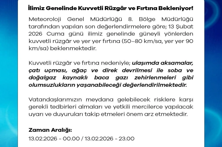 Niğde Valiliğinden fırtına uyarısı 