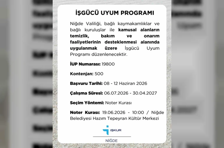 Niğde’de 500 kişilik istihdam fırsatı 
