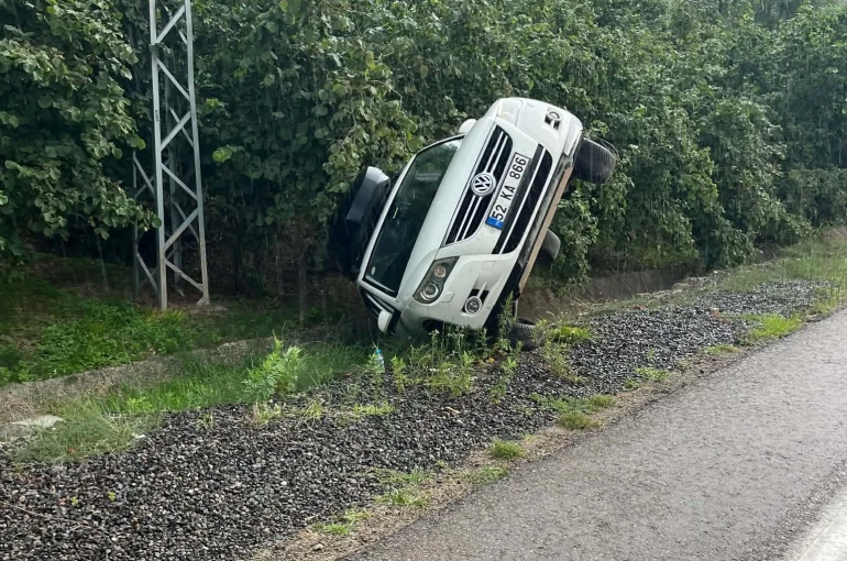 Ordu’da SUV araç devrildi, sürücü yara almadan kurtuldu 