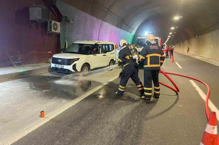 Osmangazi tünelinde yangına müdahale ve kurtarma operasyonu