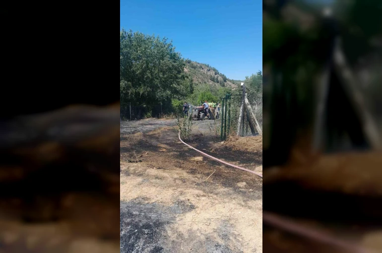 Otluk alandaki yangın ormana sıçramadan söndürüldü