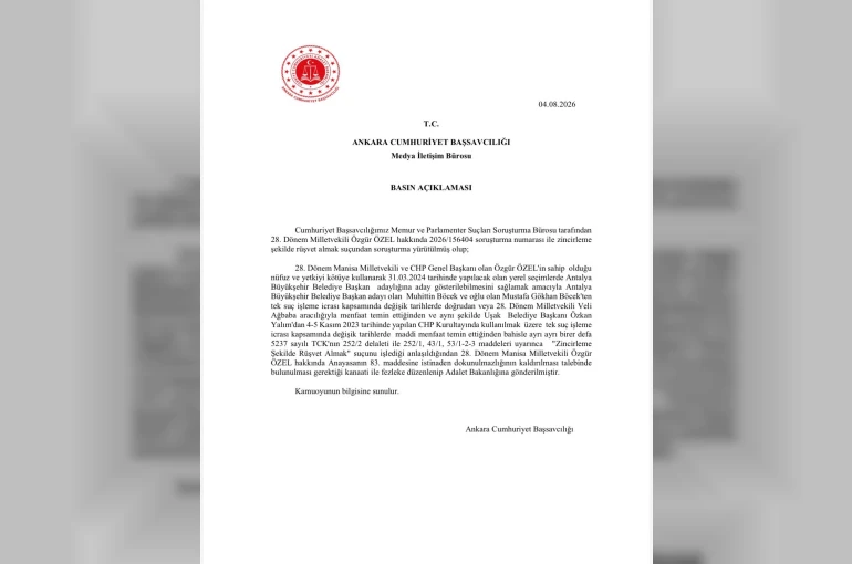 Özgür Özel’in dokunulmazlığının kaldırılması için hazırlanan fezleke Adalet Bakanlığına gönderildi