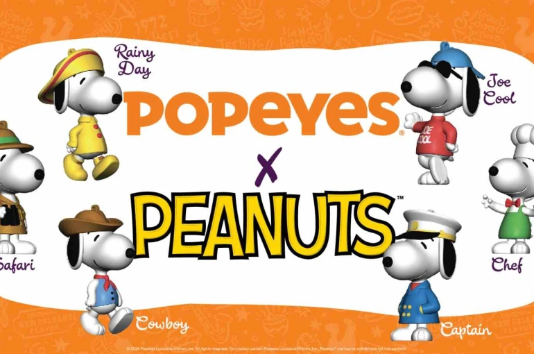 Popeyes, Snoopy’yi altı farklı karakteriyle çocuk menüsüne taşıdı 