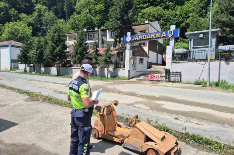 Saatte 70 kilometreyi aşan ahşap araca el konuldu 