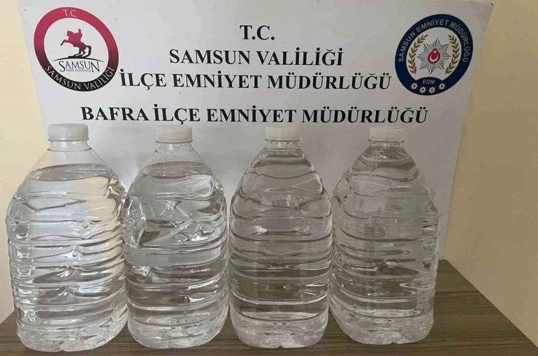 Samsun’da 20 litre etil alkol ele geçirildi