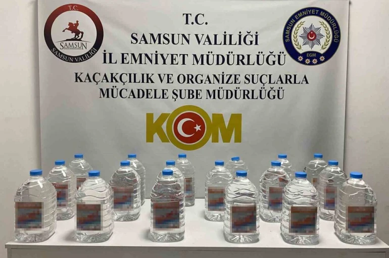 Samsun’da 90 litre etil alkol ele geçirildi 