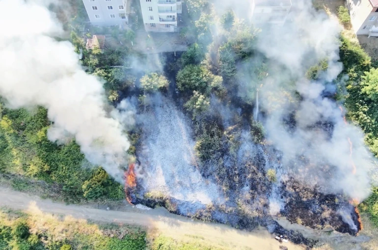 Samsun’da korkutan anız yangını 