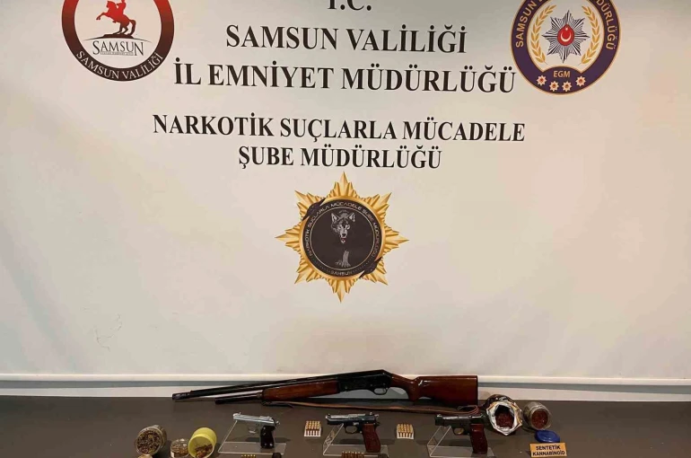Samsun’da uyuşturucu ve silah operasyonu 