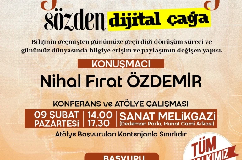 Sanat Melikgazi’de konferans ve atölye bir arada yapılacak