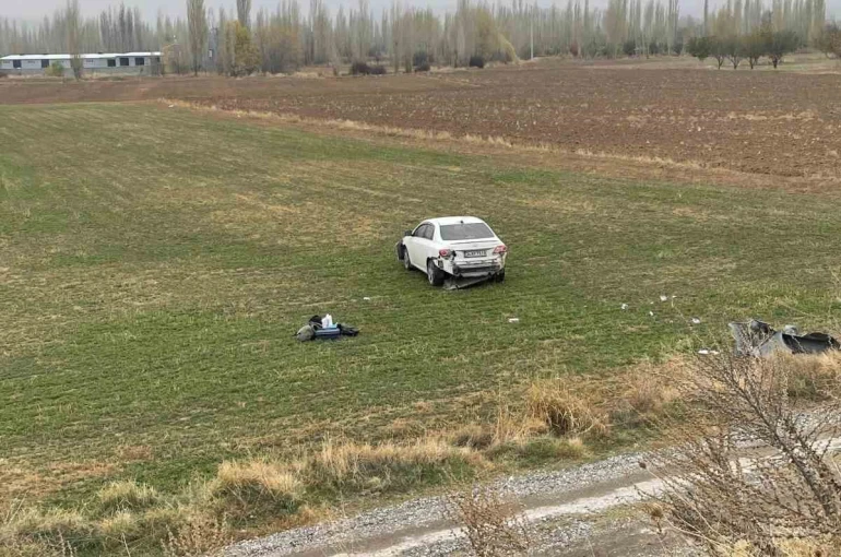 Şarampole giren otomobil sürücüsü yaralandı 