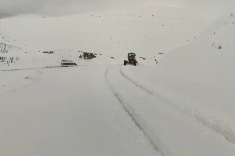 Siirt’te karda araçlar yolda mahsur kaldı