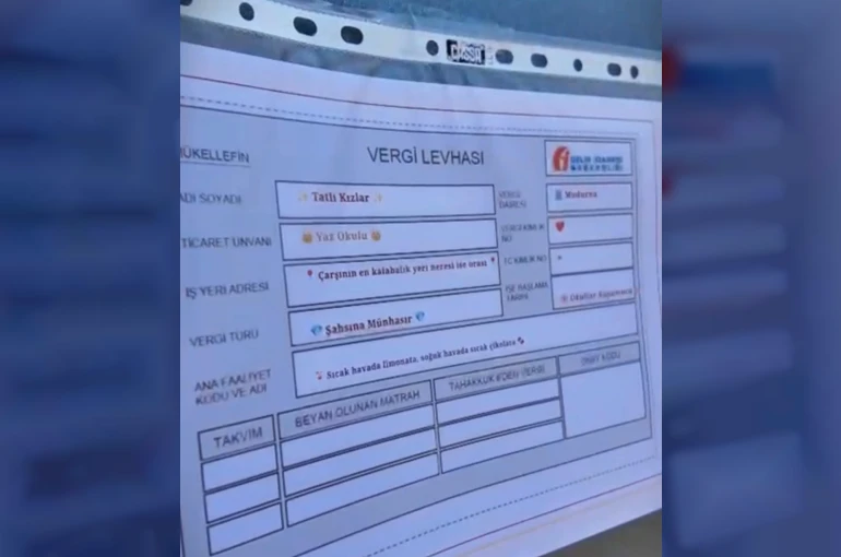 "Şikayet var" diyen zabıtaya el yapımı "vergi levhası"