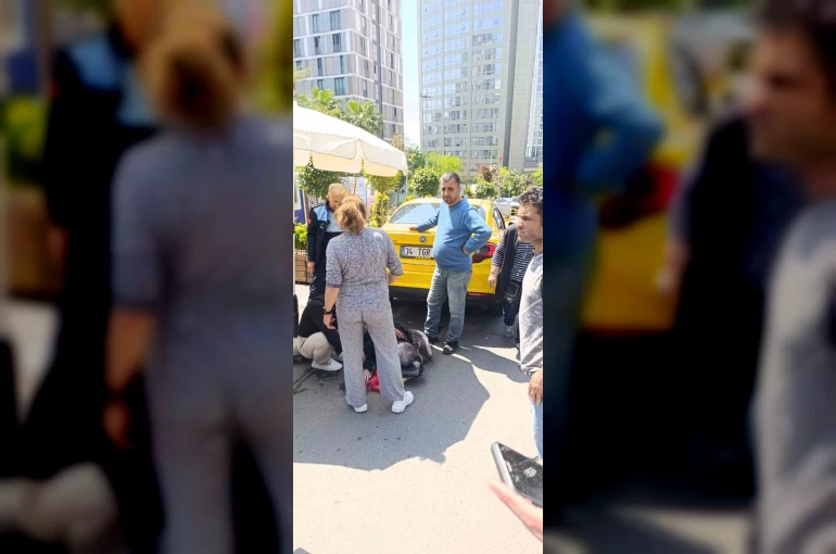 Şişli’de geri geri giden taksi, yaşlı kadını altına aldı 