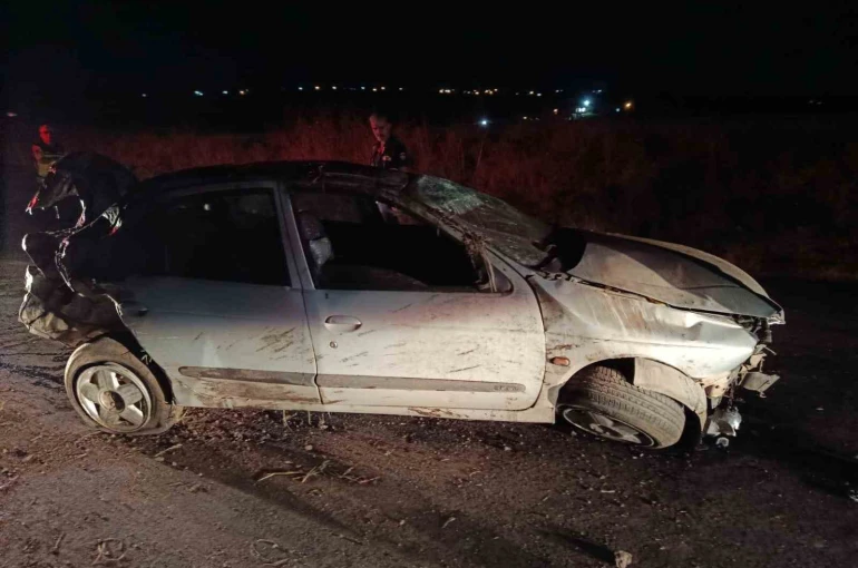 Siverek’te takla atan otomobilin sürücüsü yaralandı 