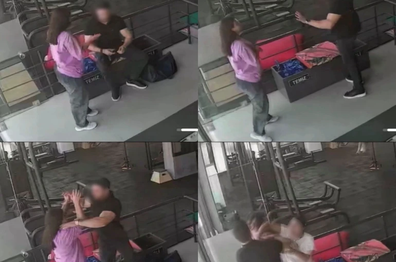 Spor salonunda kadın işletmeciye saldırı: Olay anı kameraya yansıdı