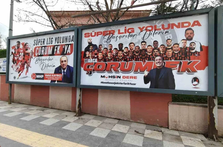 Sungurlu’dan Çorum FK’ye Süper Lig yolunda pankartlı destek