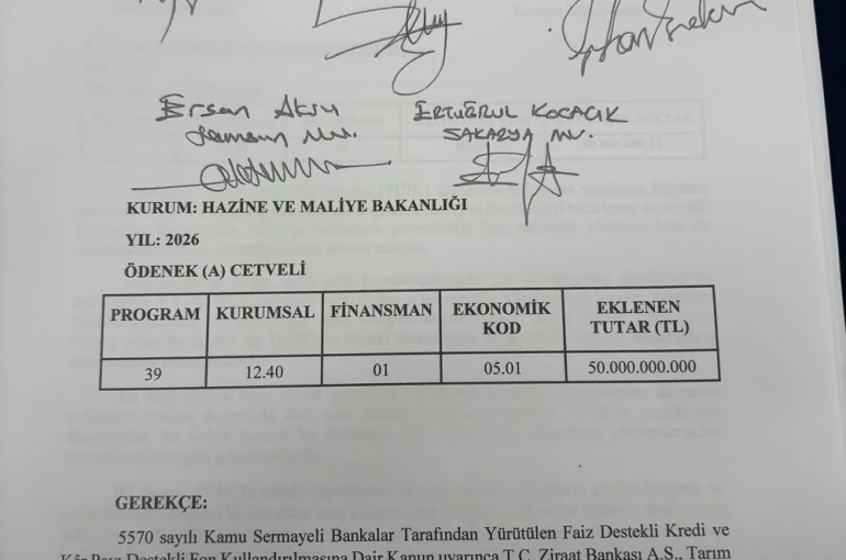 Tarımsal üretim için 50 milyar TL ek ödenek