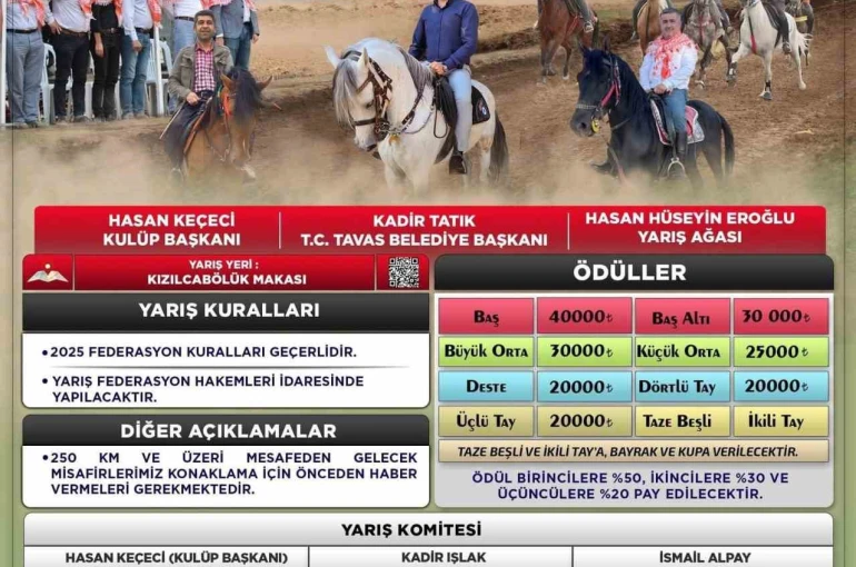 Tavas 14. Geleneksel Tavas Rahvan At Yarışları için geri sayım başladı 